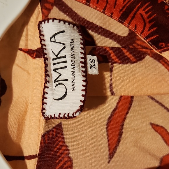 ❤️ ANTHROPOLOGIE OMIKA HANDMADE BUTTON DOWN FLORAL TUNIC TOP / SHIRT, XS - Picture 6 of 9